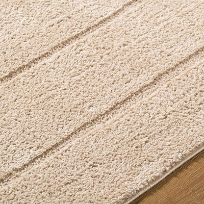 Livabliss x Our PNW Home Cascade Minimalist Striped Area Rug, 5'3" x 7', Taupe