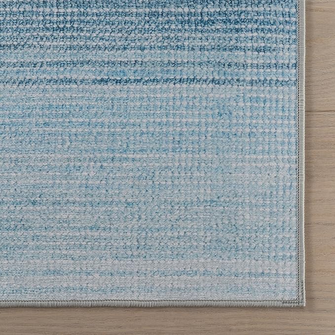 Dash & Albert Pandora Blue Machine Washable Rug, 5 X 8 Feet, Blue Abstract Pattern