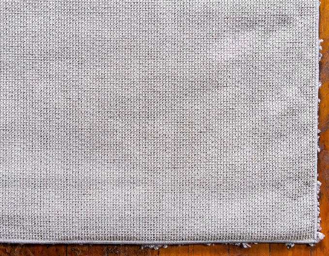 Unique Loom Davos Shag Collection Area Rug - Solid (9' x 12' Rectangle, Sterling)
