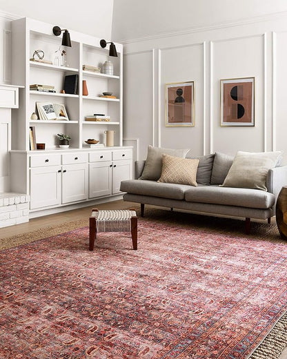 Loloi Loren Collection LQ-05 Eggplant/Crimson 7'-6" x 9'-6" Area Rug