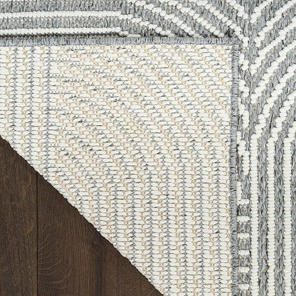 Nourison Home Textured Home Charcoal Ivory 5'3" x 7' Area Rug - Easy Clean, Non Shedding, Bed Room, Living Room, Dining Room, Kitchen (5' x 7')