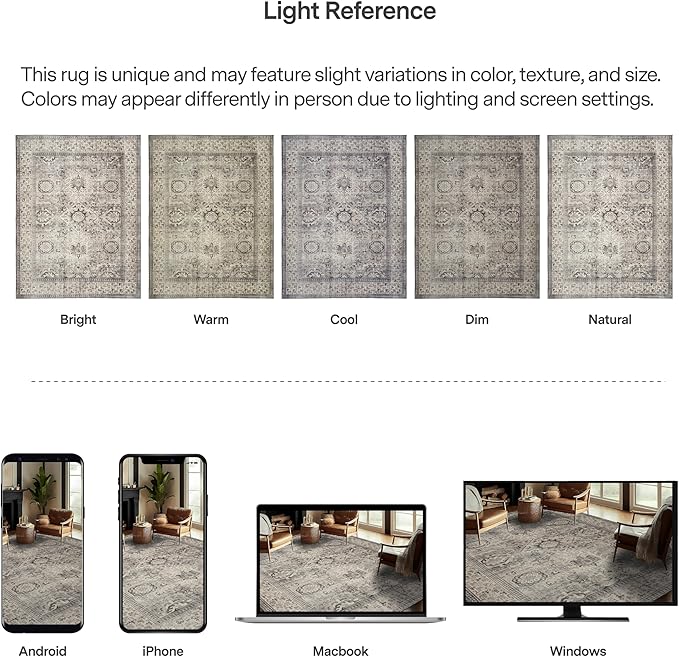 ReaLife Rugs Machine Washable Area Rug - Living Room Bedroom Bathroom Kitchen Entryway Office - Padded Low Pile Stain Resistant Premium - Boho Farmhouse Vintage - Paz - Beige Gray Ivory 2'6" x 6'