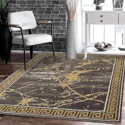 GLORY RUGS Area Rugs Marble 2x3 Brown Carpet Modern Abstract Rug Living Room Dining Bedroom Rug