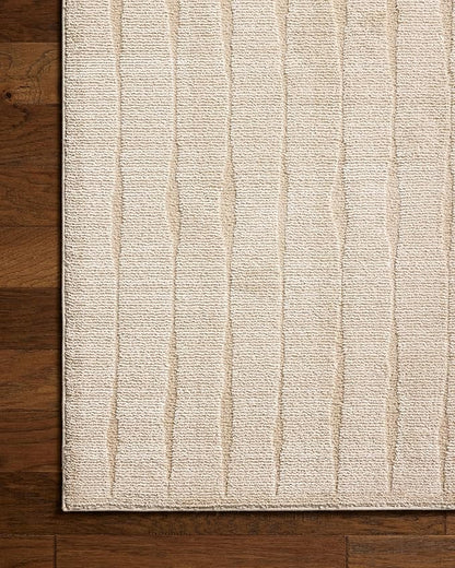 Loloi Chris Loves Julia Calvin Collection CLV-02 Ivory/Oatmeal 2'-7" x 10'-0" Runner Rug Checkered Neutral Soft Living Room Bedroom Carpet