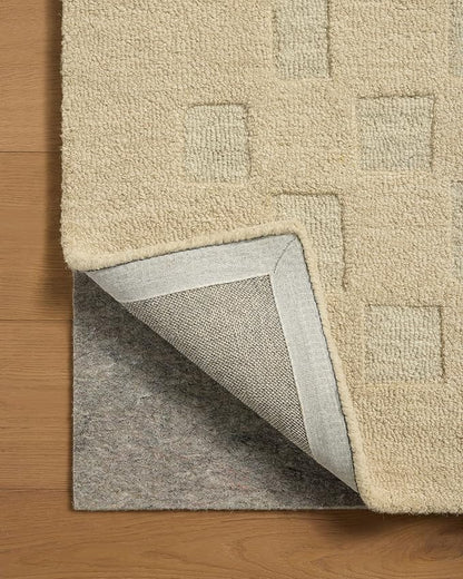 Loloi Leanne Ford Craven Collection CVN-04 Oatmeal/Dove 7'-9" x 9'-9" Area Rug Checkered, Patterned, Neutral, Living Room, Bedroom, Dining Room