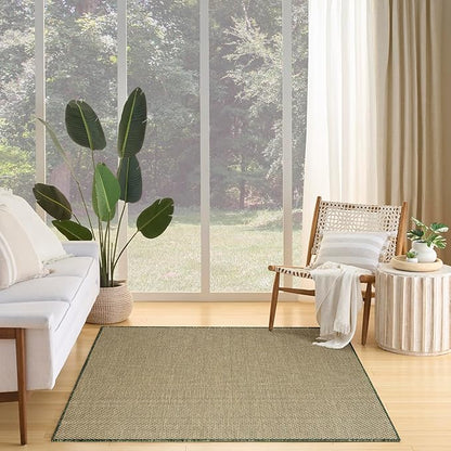 Nourison Home Courtyard Green 4' x 6' Area Rug - Easy Clean, Non Shedding, Bed Room, Living Room, Dining Room, Kitchen (4' x 6')