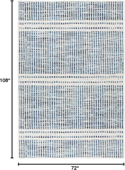 Dash and Albert Malta Blue Machine Washable Area Rug - 6' x 9' Blue Stripe Washable Accent Rug - Durable, High Traffic Areas Kitchen, Mudroom, Hallways