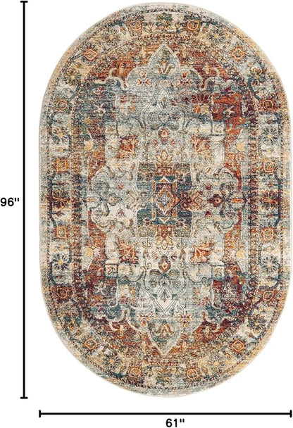 Unique Loom Isabella Collection Area Rug - Adjani (5' 1" x 8' Oval, Ivory/ Beige)