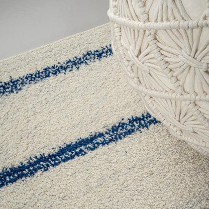 JONATHAN Y Williamsburg Minimalist Stripe Cream/Navy Indoor Area Rug, 8x10, Contemporary, Modern, Easy-Cleaning for Living Room, Bedroom, Kitchen, Pet Friendly, Non-Shedding (MOH201E-8)