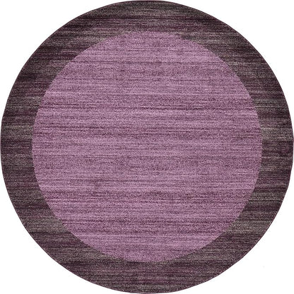 Rugs.com Angelica Collection Rug – 8 Ft Round Violet Medium Rug Perfect for Kitchens, Dining Rooms