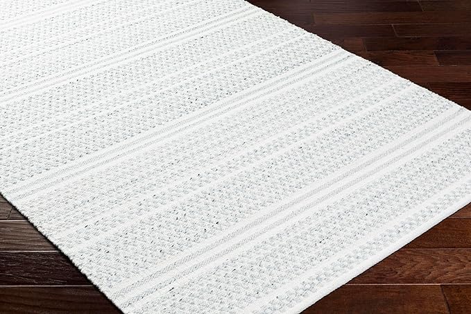 Mark&Day Wool Rugs, 9x12 Precious Solid and Border Cream/Black Area Rug, Cream Black Carpet for Living Room, Bedroom or Kitchen (8'10" x 12')