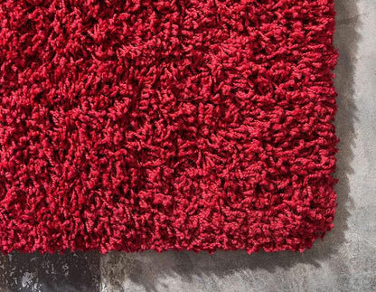 Unique Loom Solid Shag Collection Area Rug (3' 3" x 5' 3" Rectangle, Cherry Red)