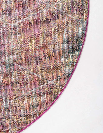 Unique Loom Trellis Frieze Collection Area Rug - Geometric (3' Round, Multi/ Ivory)