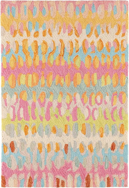 Dash and Albert Paint Chip Wool Area Rug - 2' x 3' Confetti Graphic Hand Micro Hooked Accent Rug - Durable, High Traffic Areas Hallway, Living Room, Stairs