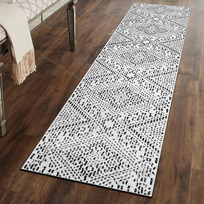 Rugshop Boho Cream Tribal Area Rug Modern Indoor Carpet for Living Room, Bedroom, or Entryway – Non-Shedding, Low Pile Geometric Design 2' 3" x 8'