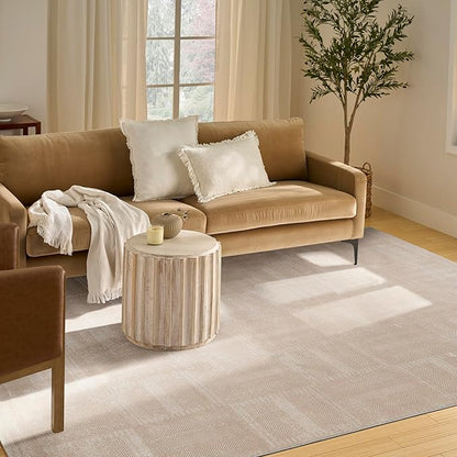 Nourison Nordic Taupe 8' x 10' Scandinavian Area Rug - Easy Cleaning, Non Shedding, Bed Room, Living Room, Dining Room, Kitchen (8' x 10')