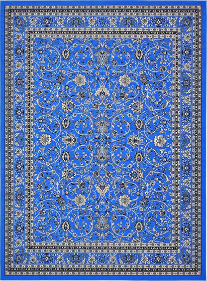 Unique Loom Sialk Hill Collection Area Rug - Washington (9' 10" x 13' 1" Rectangle Dark Blue/Black)