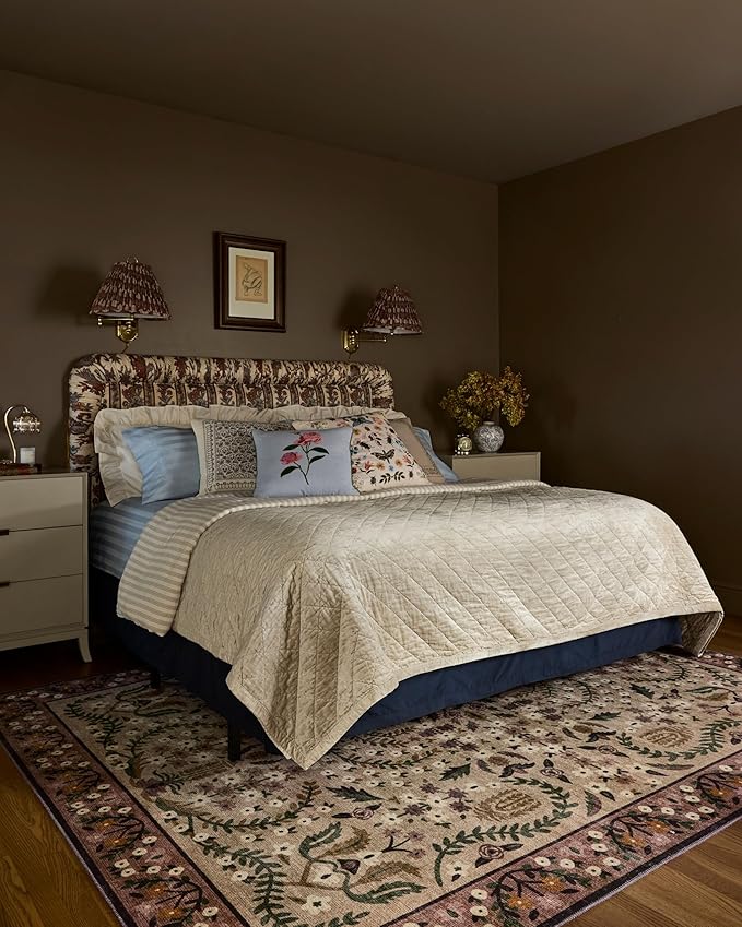 Loloi Rifle Paper Co. Canopy Collection CNP-03 Aubergine 3'-9" x 3'-9" Round Accent Rug