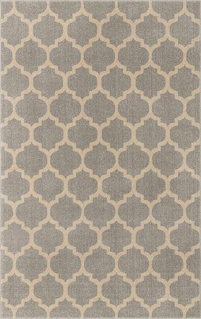 Rugs.com Lattice Collection Rug – 5' x 8' Light Gray Medium Rug Perfect for Bedrooms, Dining Rooms, Living Rooms