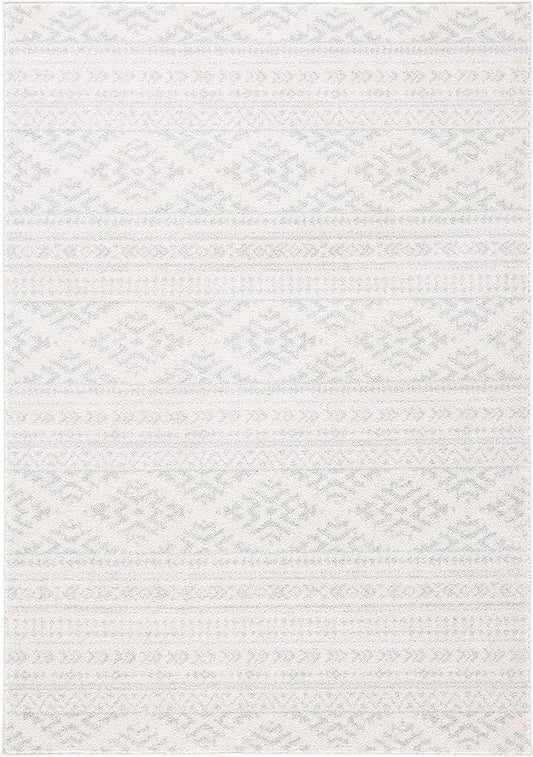 SAFAVIEH Area Rug 3x5 - Tulum Collection - Ivory & Light Grey, Moroccan Boho Tribal Design, Non-Shedding & Easy to Clean, Ideal for Entryway, Foyer, Accent Space, Bedroom (TUL272G)