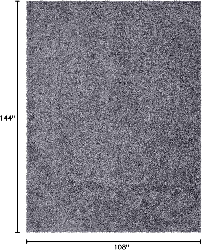 Unique Loom Davos Shag Collection Area Rug - Solid (9' x 12' Rectangle, Peppercorn)