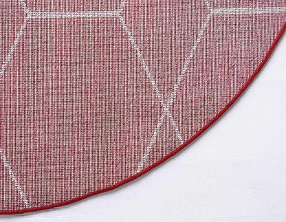 Unique Loom Trellis Frieze Collection Area Rug - Geometric (4' 1" Round Red/Ivory)