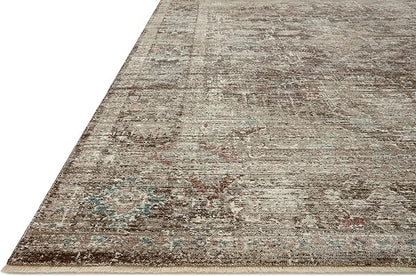 Loloi Magnolia Home by Joanna Gaines Millie Collection MIE-03 Charcoal/Dove 5'-3" x 7'-6", .25" Pile Height, Area Rug
