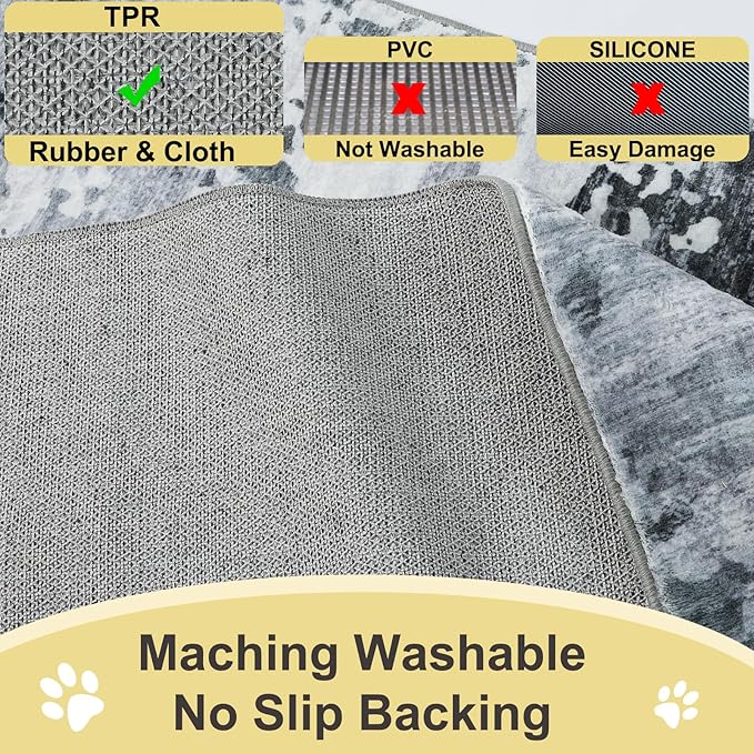 COMSLE Door Mat Soft Absorbent Indoor Front Entryway Rug Machine Washable Entrance Mats for Muddy Paws Non Slip Throw Rugs 24" x 48" Doormat for Inside Foyer Bedroom - Gray