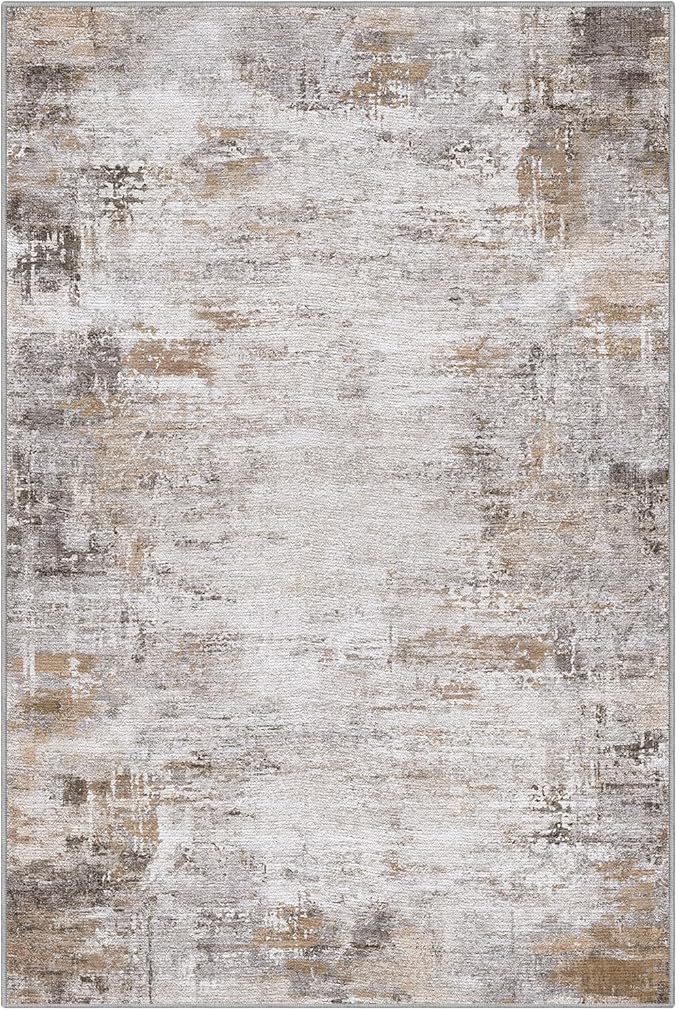 LUMI 8x10 Washable Area Rug for Living Room, Ultra Soft Modern Abstract Rugs Non Slip with Rubber Backing, Low Profile, High Traffic, Stain Resistant Carpets, Ideal for Bedroom, Dining Room, Indoor