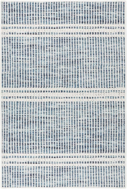 Dash & Albert Malta Blue Machine Washable Rug, 7.5 X 9.5 Feet, Blue Stripe Pattern