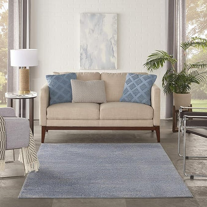 Nourison Home Nourison Essentials Blue Grey 5' x 7' Area Rug - Easy Clean, Non Shedding, Bed Room, Living Room, Dining Room, Kitchen (5' x 7')