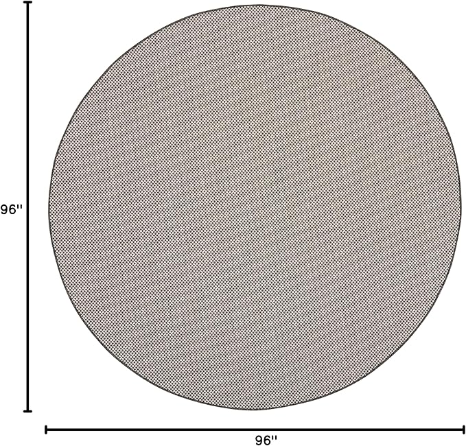 Nourison Home Courtyard Ivory Charcoal 8' x Round Area Rug - Easy Clean, Non Shedding, Bed Room, Living Room, Dining Room, Kitchen (8' x Round)