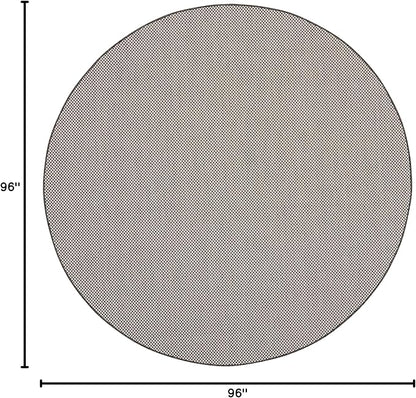 Nourison Home Courtyard Ivory Charcoal 8' x Round Area Rug - Easy Clean, Non Shedding, Bed Room, Living Room, Dining Room, Kitchen (8' x Round)