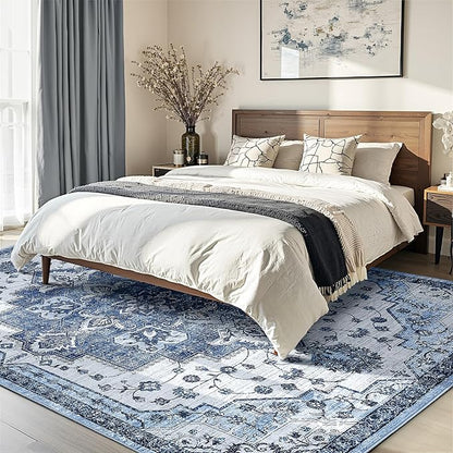 Washable Area Rugs 6x9,Boho Area Rug,Collapsible Area Rug for Bedroom, Entryway, Kitchen, Bathroom