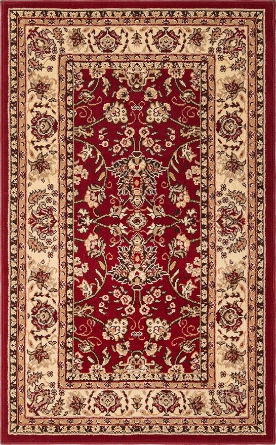 Unique Loom Sialk Hill Collection Area Rug - Washington (3' 3" x 5' 3" Rectangle Burgundy/Cream)
