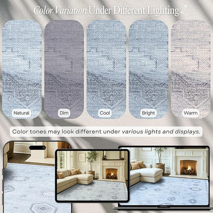 Fame Rugs Turkish Rug. Washable Vintage Oriental Antique Inspired Traditional Doormat Small Modern Area Rugs Luxury Entryway Entry Bedroom Bathroom Kitchen (394GG, 2'5 x 5')