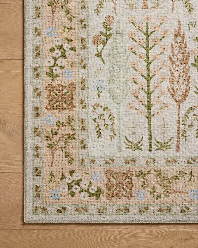 Loloi Rifle Paper Co. Canopy Collection CNP-01 Cream 2'-6" x 7'-6" Runner Rug