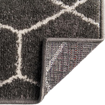 Unique Loom Trellis Frieze Collection Area Rug - Geometric (2' x 10' Runner, Dark Gray/ Ivory)