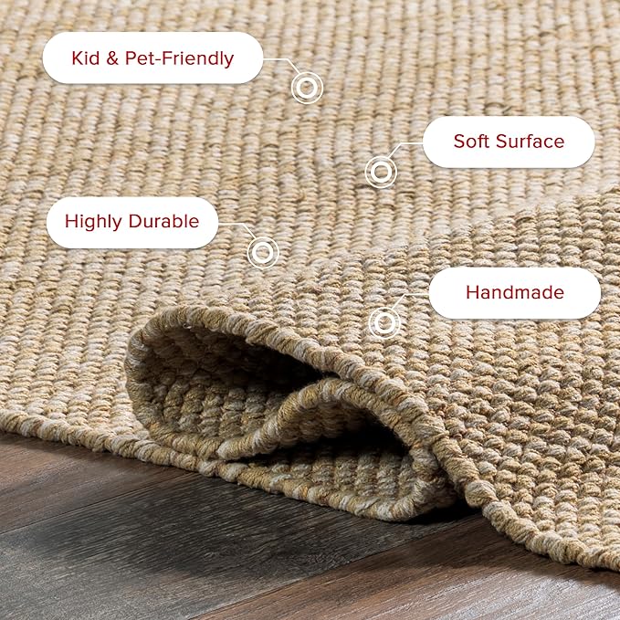 nuLOOM Alessi Solid Farmhouse Cotton Area Rug, 3x5, Beige