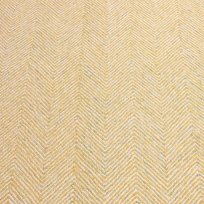 Modern Herringbone Chevron Collection Handcrafted Wool Area Rug - Durable, Zigzag Pattern, for High Traffic, Contemporary Design for Living Room, Bedroom, Dining Room Decor (Butter Yellow, 2.6' x 12')