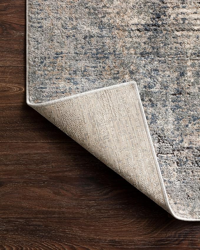 Loloi Teagan Collection TEA-05 Denim/Slate 2'-8" x 10'-6" Runner Rug, Large, Soft Neutral Rug, High-Traffic for Living Room, Bedroom, Home Office, Dining Area