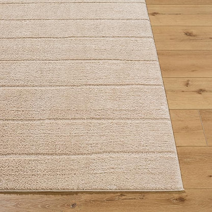Livabliss x Our PNW Home Cascade Minimalist Striped Area Rug, 2'7" x 10', Taupe