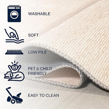 JONATHAN Y Machine Washable Indoor Area Rug 3X5 Brown/Cream/Terracotta, Demie Minimalist Graphic Circle for Living Room, Bedroom, Kitchen, Office, Easy-Cleaning, Pet-Friendly, Non-Shedding WSH114A-3