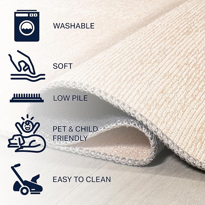 JONATHAN Y Machine Washable Indoor Area Rug 8X10 Brown/Cream/Terracotta, Demie Minimalist Graphic Circle for Living Room, Bedroom, Kitchen, Office, Easy-Cleaning, Pet-Friendly, Non-Shedding WSH114A-8