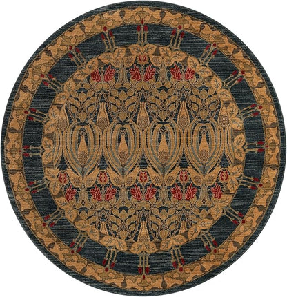 Rugs.com Chelsea Collection Rug – 6' Round Navy Blue Medium Rug Perfect for Kitchens, Dining Rooms