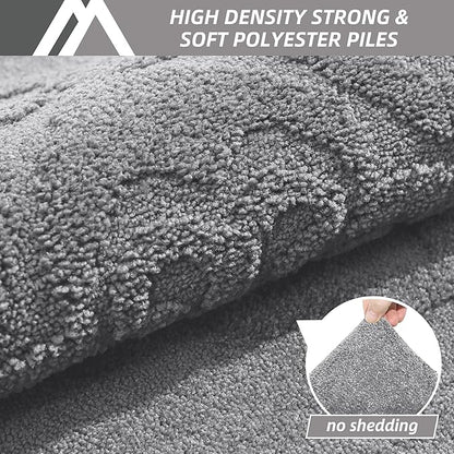 COSY HOMEER Door Mat 24”x36”,Absorbent Dirt Trapper Entryway Rugs,Non-Slip Welcome Mat,Washable Entry Rugs,Low Pile Doormat for Front Back Door,Wet Shoes & Paws,Grey