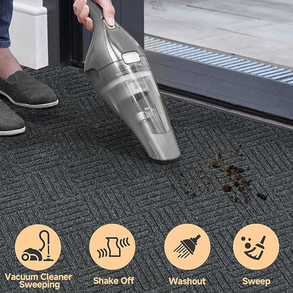 jxgzyy Commercial Front Door Mat 3'11" x 2'8", Non-Slip Indoor Outdoor Doormat, Heavy Duty Runner Rug for Entrance, Porch, Patio, Garage, High Traffic Area, Dark Grey