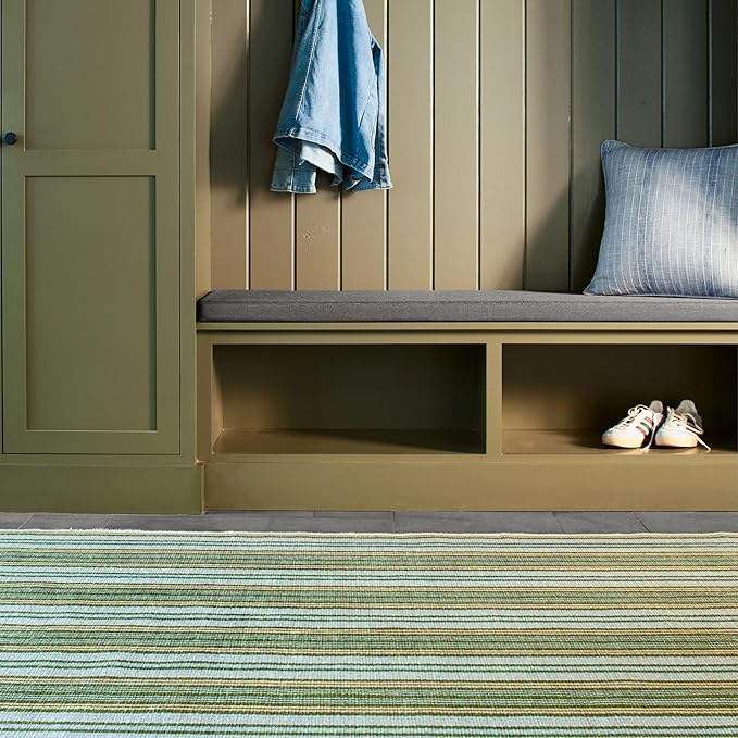 Dash and Albert Caravan Machine Washable Area Rug - 3' x 5' Multicolor Stripe Washable Accent Rug Durable, High Traffic Area Kitchen, Hallway, Bedroom, Stairs
