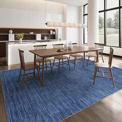 Valenrug Washable Rugs 6x9 - Non Slip 6x9 Area Rugs for Living Room, Stain Resistant Area Rugs for Bedroom, Foldable Machine Washable Area Rug(6'x9', Navy)