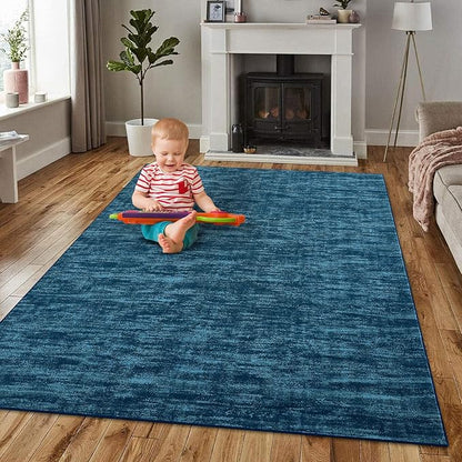 RUGSREAL 5x7 Living Room Area Rugs Modern Solid Color Area Rug Non-Slip Floor Carpet Indoor Washable Rug Contemporary Throw Carpet for Bedroom Kitchen Home Office, Indigo